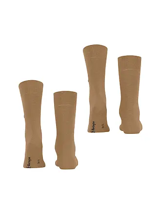 BURLINGTON | Chaussettes homme EVERYDAY, lot de 2, 40-46 noir | camel